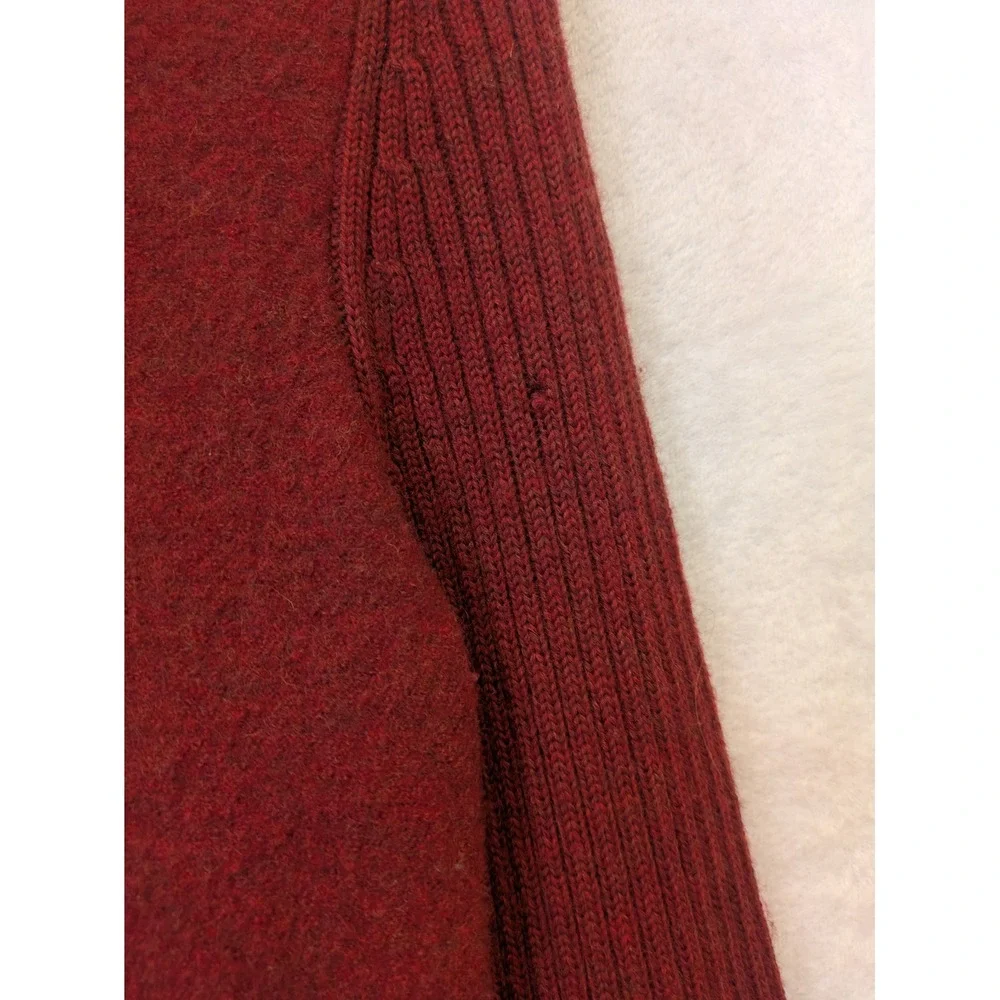 Willi Smith Womens 100% Wool Button Front Cardigan‎ Jacket Burgundy Red Size M